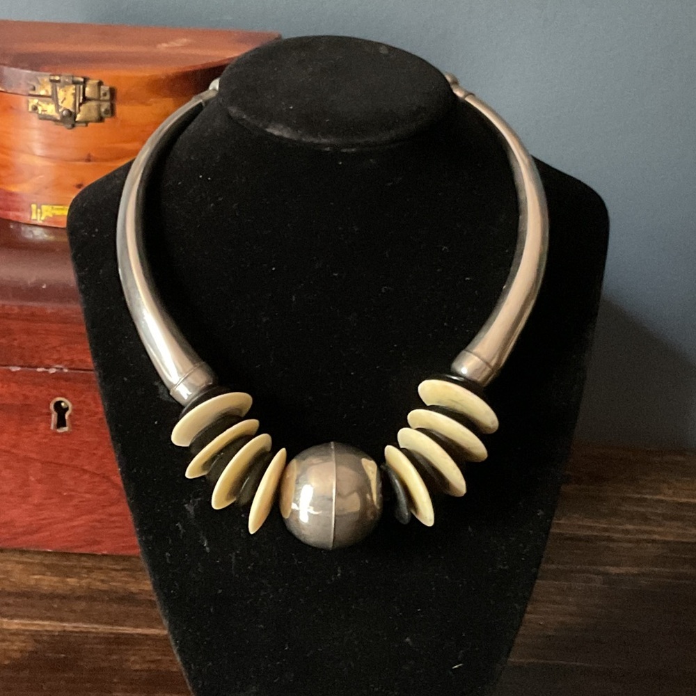 1980’s Bebot Glam Sterling Ebony & Bone